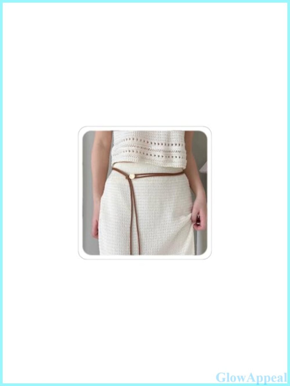 Faux Leather Rope Tie Thin Belt Adjustable Waist Dress Belt